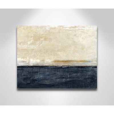 Better Days Navy - Landscape Version Print by Denise Brown
