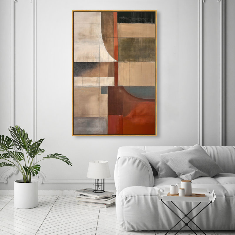 Pattern Pulse III Canvas Abstract Print by Oliver Gal, Black Frame, 10 x 15, 55"H x 37"W, Gold Frame