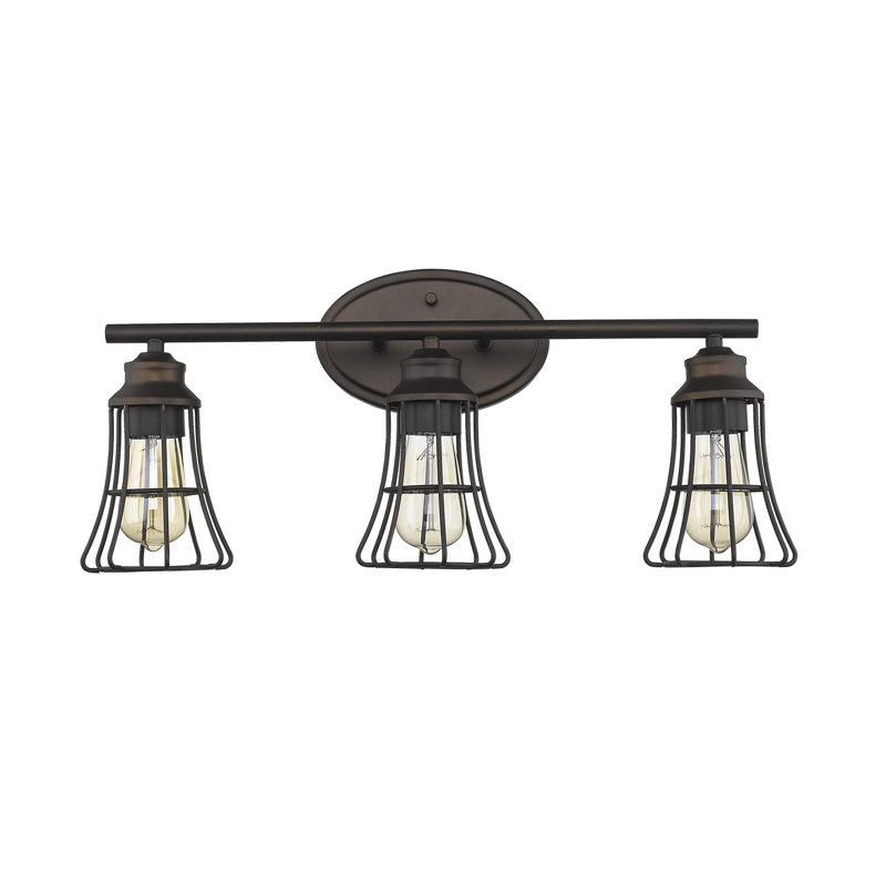 Éclairage pour meuble-lavabo 3 lumières Painesville, Bronze huilé