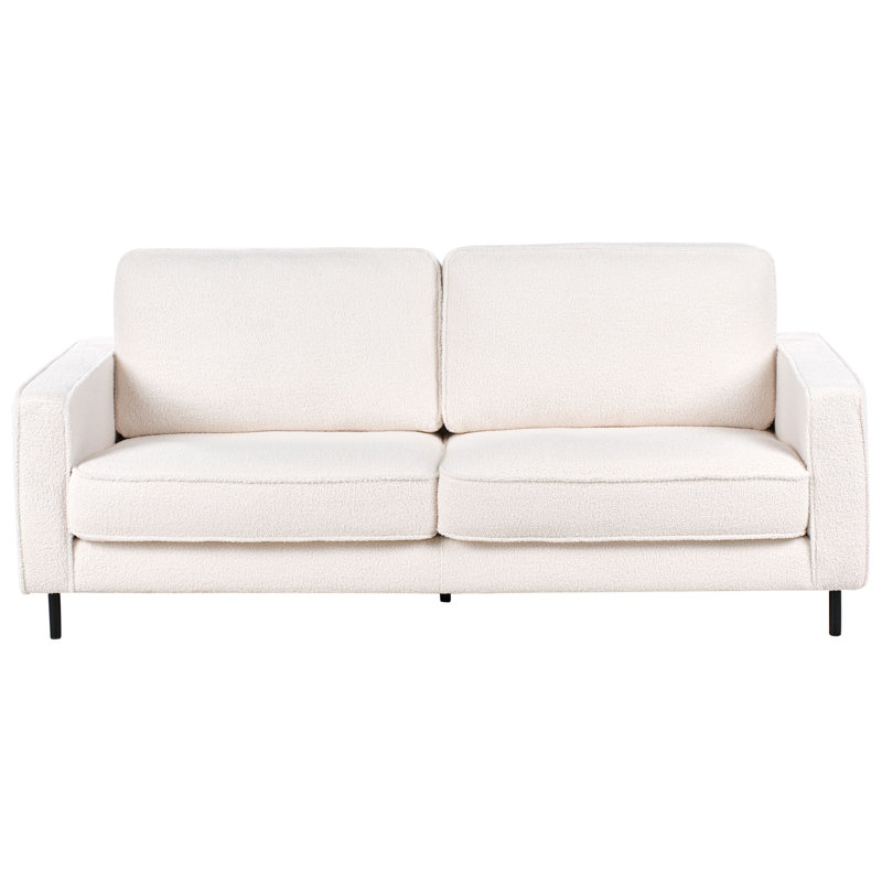 3 Seater Sofa Telluride, White Polyester