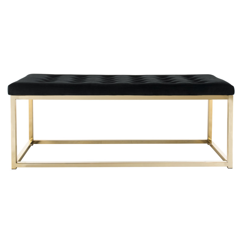 Hayse Velvet Upholstered Bench, Black