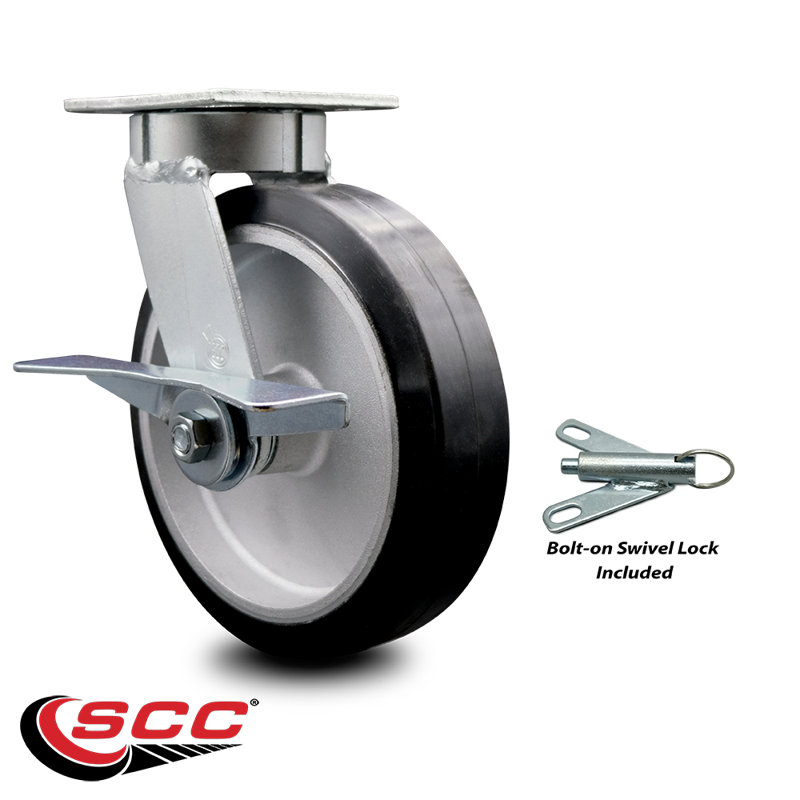 Kingpinless Rubber on Aluminum Caster