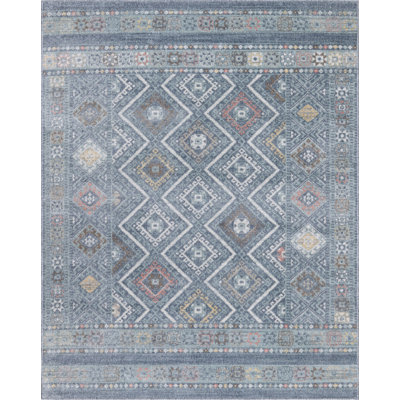 Machine Washable Alden Blue/Ivory Rug