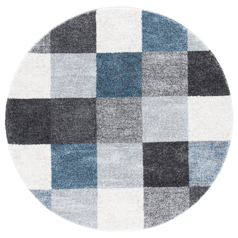 Estreya 500 Performance Geometric Rug, Round 6'7"