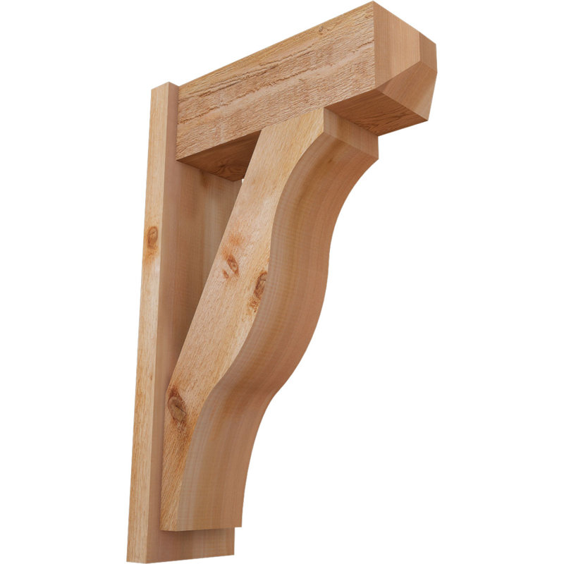 Funston Craftsman Rustic Wood Outlooker, 22" D x 34" H, 8" W Western Red Cedar (Rough Sawn)