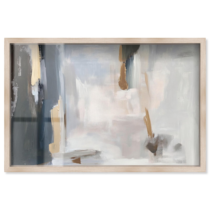 «Shadowbox III» par Art Remedy, H 11 po x l 16 po, Crème, crème