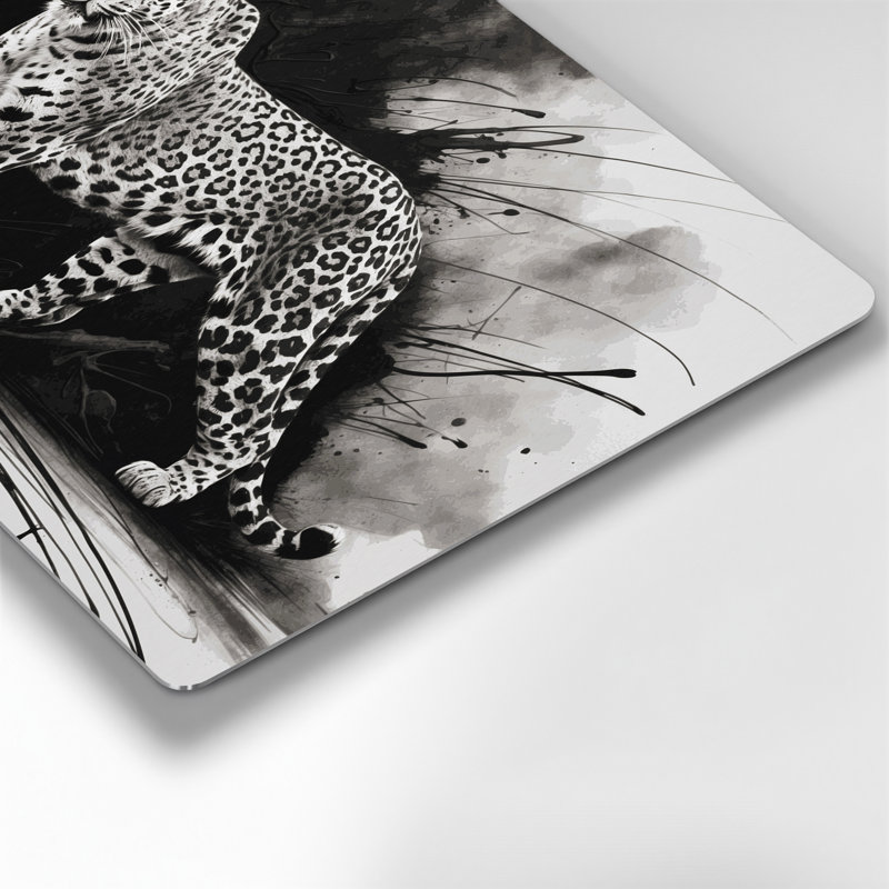«Big Cats», art mural gris en métal, H 20 po x l 24 po
