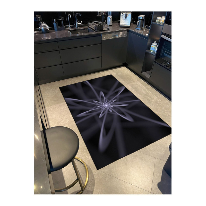 Tapis tissé à motif d'atomes lavable à la machine