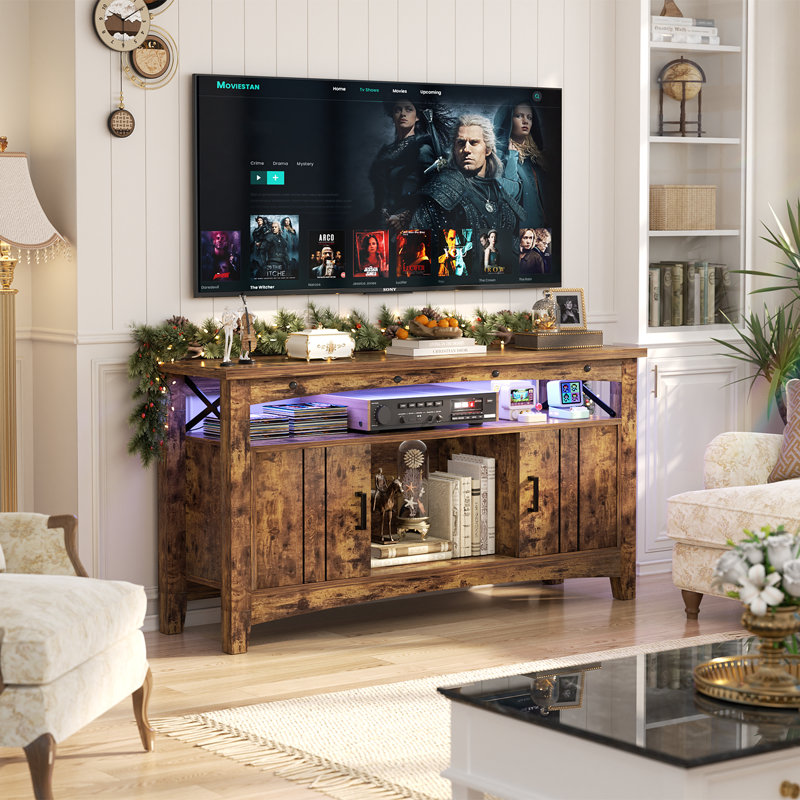 47.2" Wine Bar Cabinet, Rustic Brown