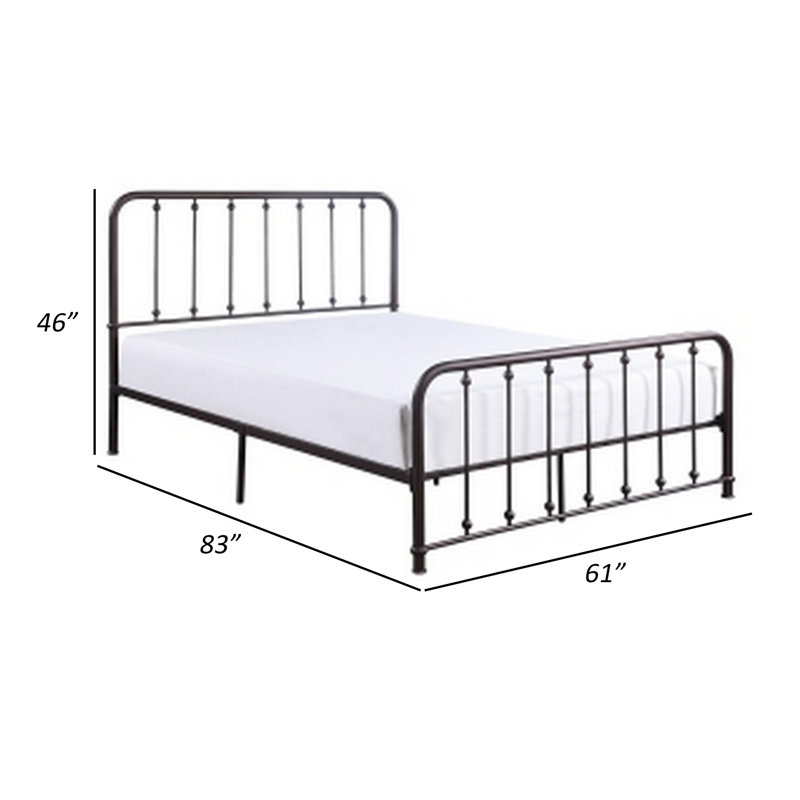 Lueras Metal Spindle Bed, Queen, Black