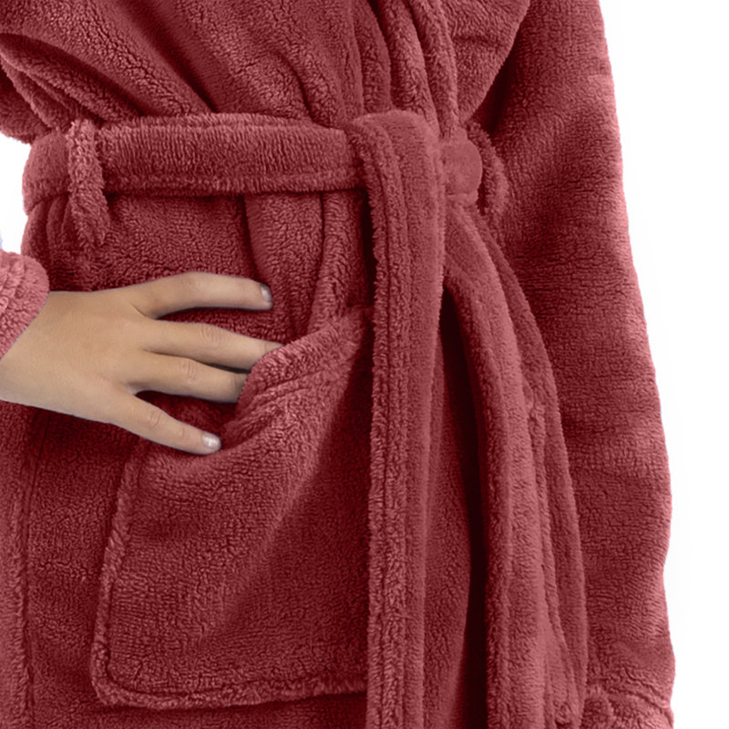 Peignoir en molleton pour enfants châle en molleton pour enfants, Enfants (9 à 12 ans) - Grand, Rouge