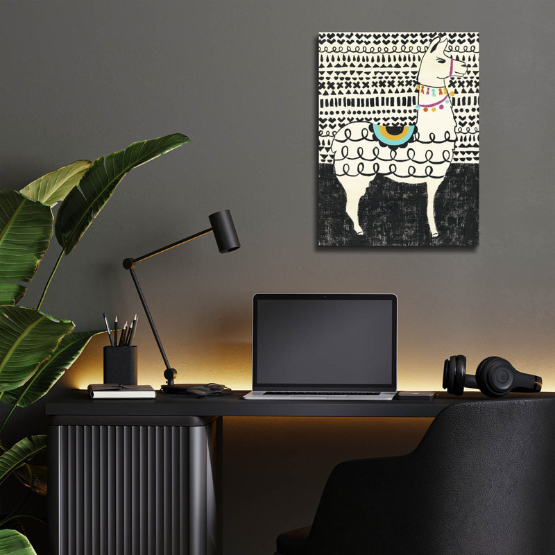  «Party Llama 1» par Chariklia Zarris, art mural en verre acrylique, 12 po x 16 po