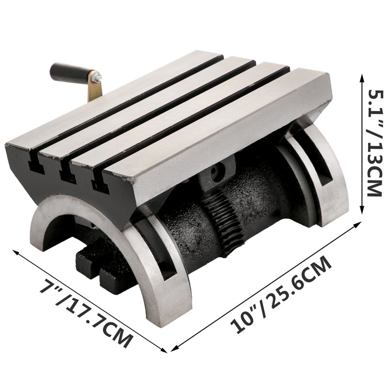 Tilting Milling Table 10x7inch Tilting Angle Milling Machine 0-90°Adjustable Swivel