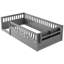 Lit simple à plancher surélevé avec rails en bois gris et tablette de rangement pour un lit de jeu sécuritaire et sécuritaire, éclairage, temps de lecture imaginatif-1036712155-1036712154