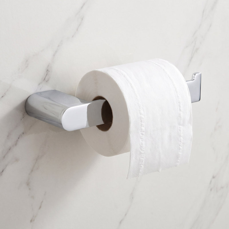 Linear Wall Mounted Toilet Paper Holder, Polished Chrome