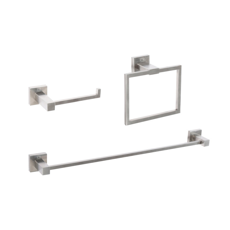Isla 3 - Piece Bathroom Hardware Set, Brushed Nickel