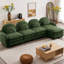 Teddy Fabric L-Shaped Cloud-like 4-Seater Modular Sectional Sofa, Curved Backrest & Armrests, Movable Ottoman, Double-Layer Cushion with Lumbar Pillows for Supportive Comfort-874267804