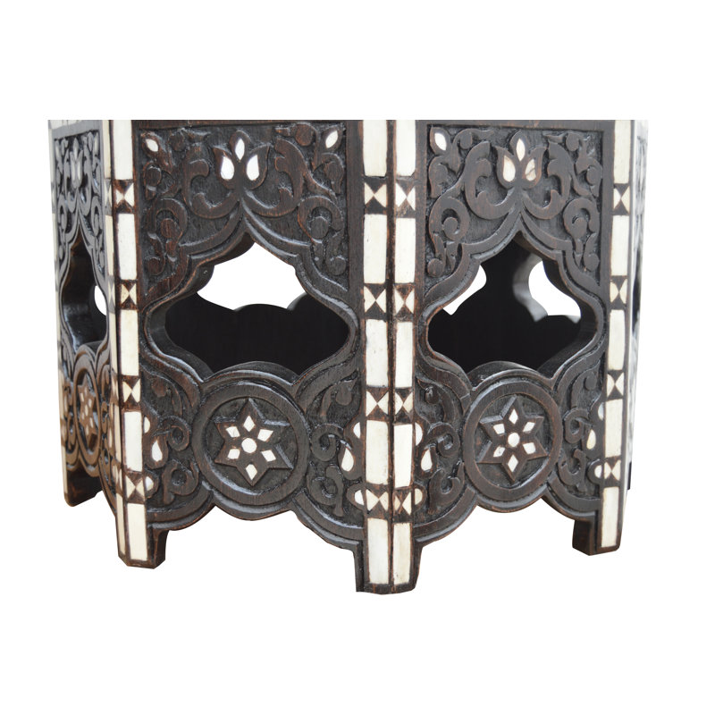 Syrian Glass End Table, Black