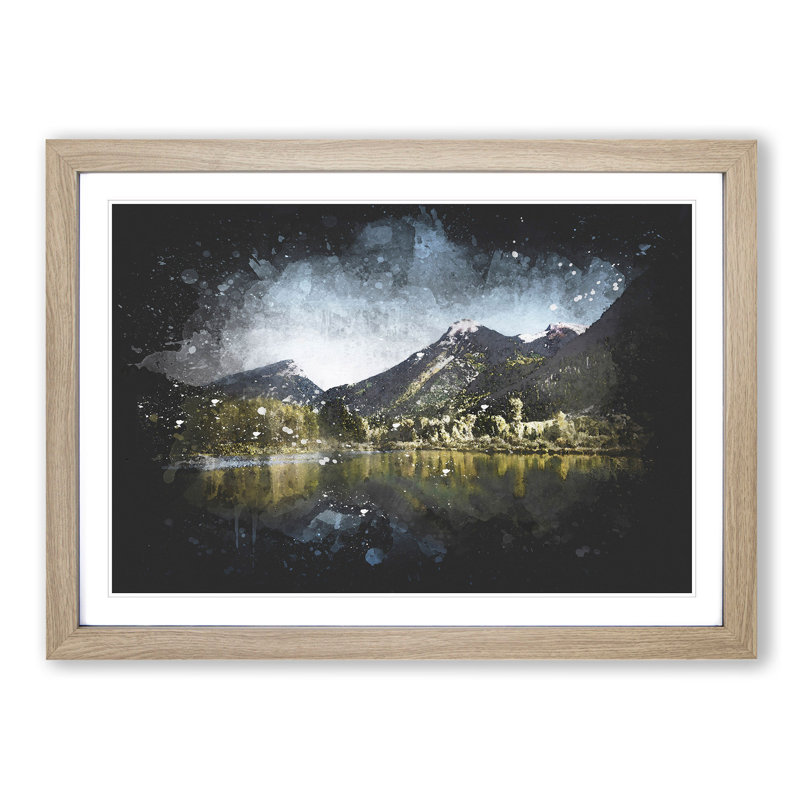 Alpine Lake in Colorado - Picture Frame Graphic Art Print, Oak Framed, 33cm H x 45cm W x 2cm D
