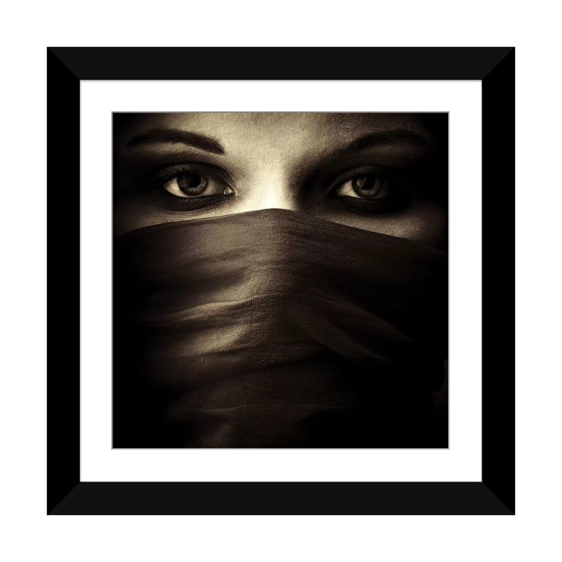 « recouvert », reproduction d’impression sur toile, Papier d'art encadré noir, Blanc, H 16 po x l 16 po x P 1 po