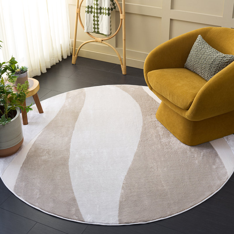 Saylor 100 Performance Abstract Indoor Rug, Round 6'3"