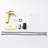 Waterfall Spout Bathroom Sink Tap, Single Handle Stainless Steel With Brushed Gold Decoration Faucet Kit Spout, And-121629130