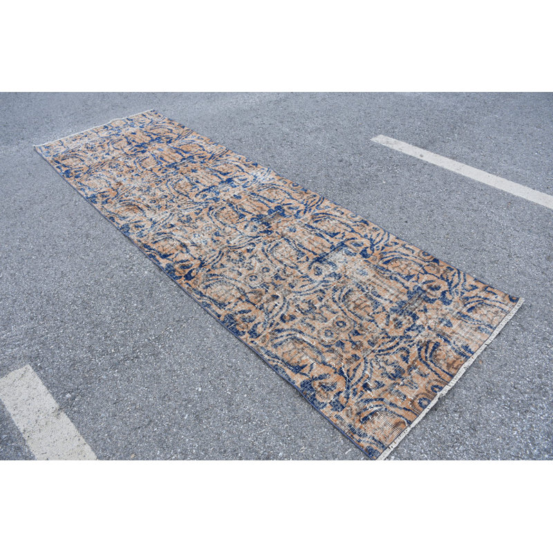 Tapis de couloir vintage turc Oushak orange vif idéal pour rehausser l'élégance organique des couloirs et des couloirs de style bohémien