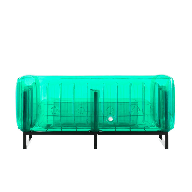 Yomi 151cm Wide Patio Sofa with Cushions, Green