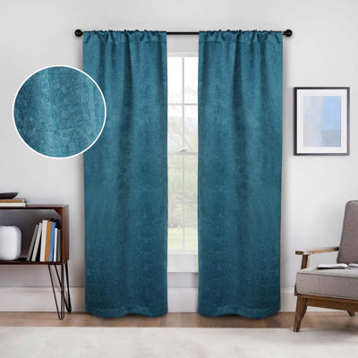 Paire de rideaux obscurcissant filtrant la lumière et thermique en polyester texturé Kinlaw
