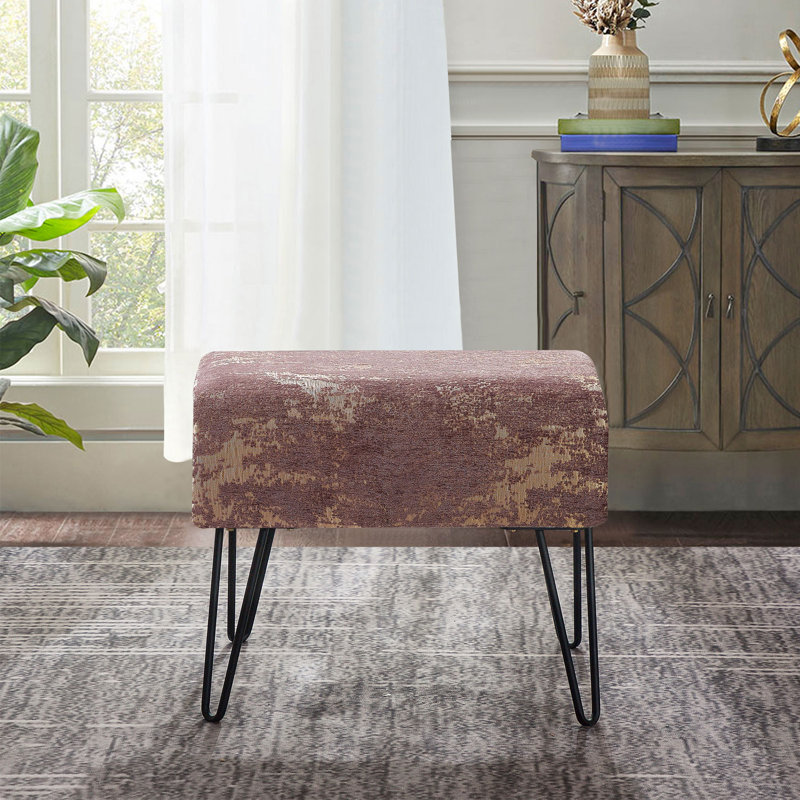 Lygia Upholstered Ottoman, Light Brown