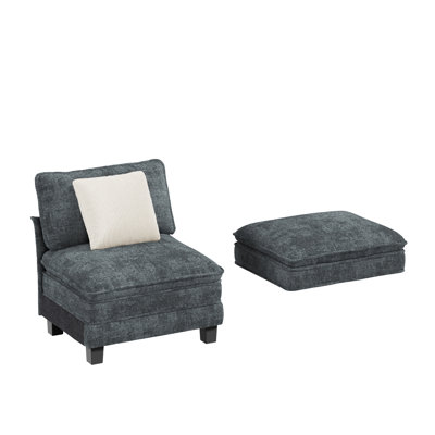 One Single Seat Without Armrests With One Extra Cushion by Winston Porter