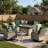 10-Piece Outdoor Patio Sectional Conversation Set With Fire Pit Table And Swivel Rocker Chairs-1864721400