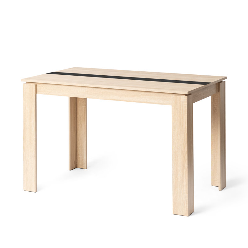 Elegant Rectangle Dining Table, Sturdy Kitchen Table, Oak, Oak/Black/White, 29.50”H x 47.20”L x 27.60”W