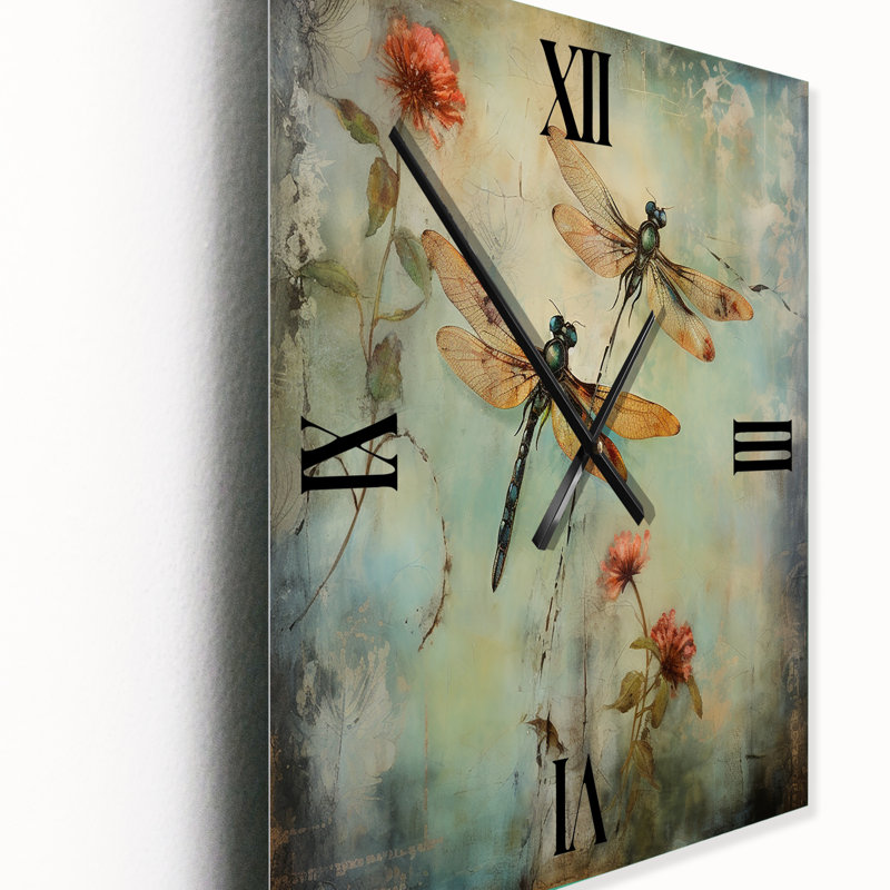 Horloge murale rétro en forme de libellule, Petit