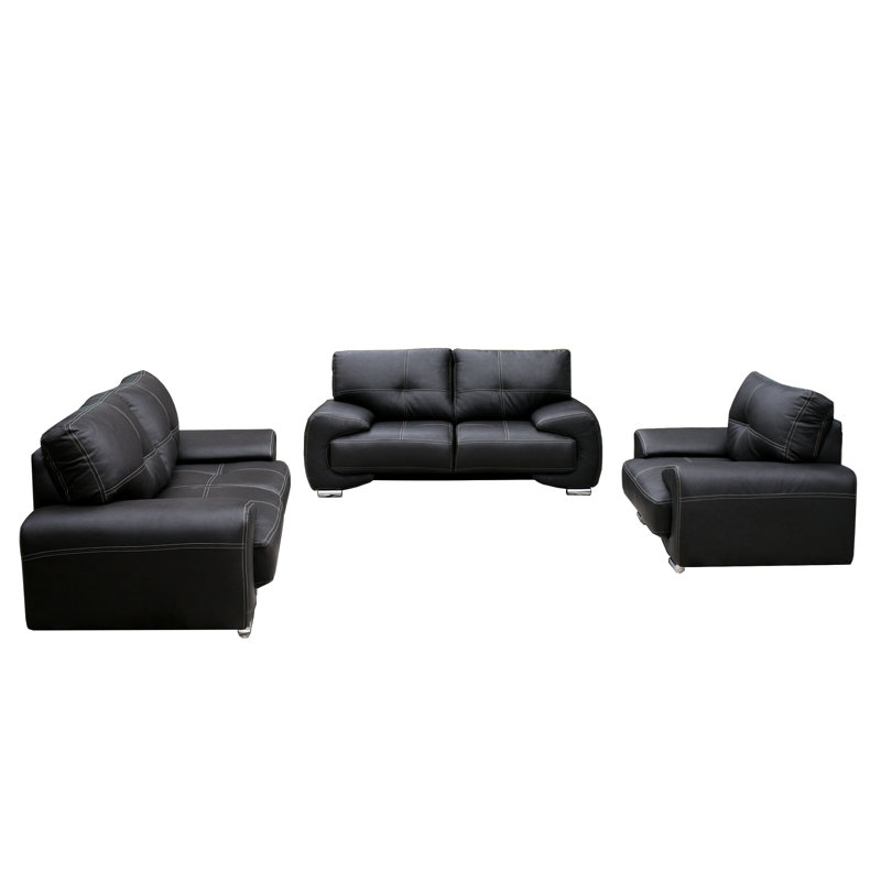 Haxherije 3 - Piece Faux Leather Living Room Set