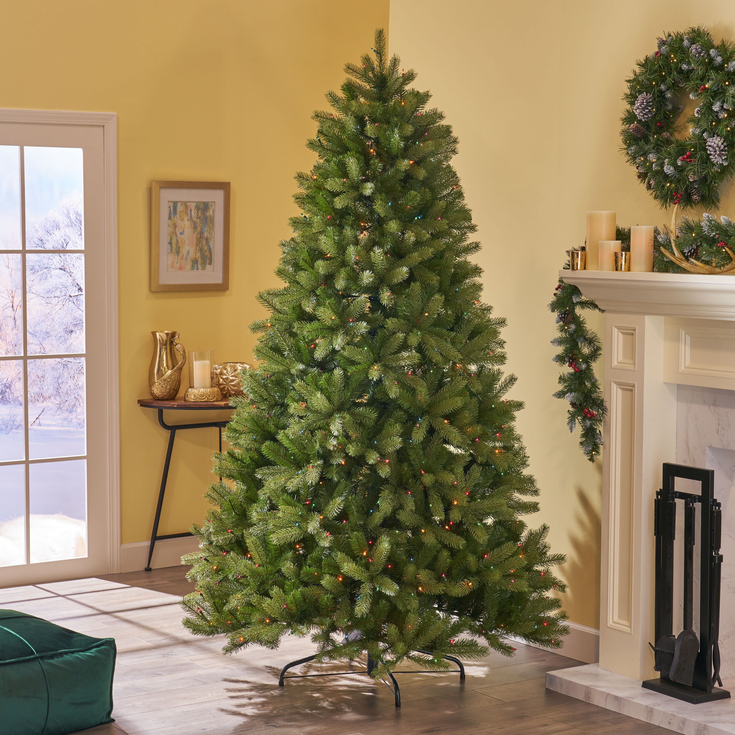 The Holiday Aisle® Birch 48' Traditional Christmas Tree with LED Lights and  Remote Control, Christmas Tree