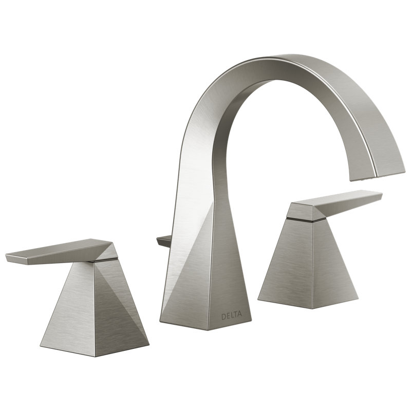 Two Handle Widespread Bathroom Faucet, Lumicoat Stainless