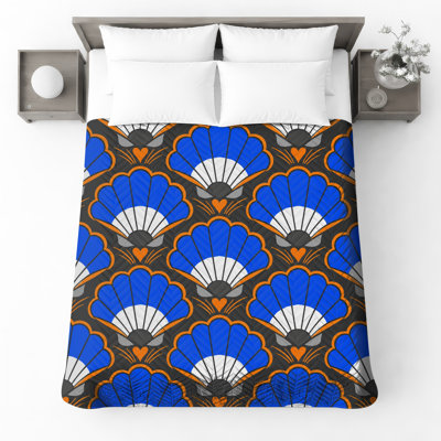 Couvre-lit matelassé bleu orange