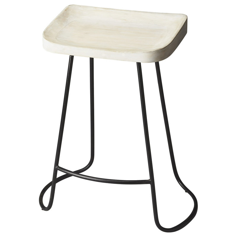 Tabouret de comptoir à café, Blanc, Tabouret de comptoir (siège d'une hauteur de 24,2