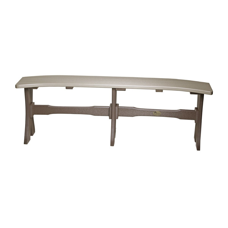 Banc de pique-nique en plastique Carolin, Bois vieilli et brun châtaignier