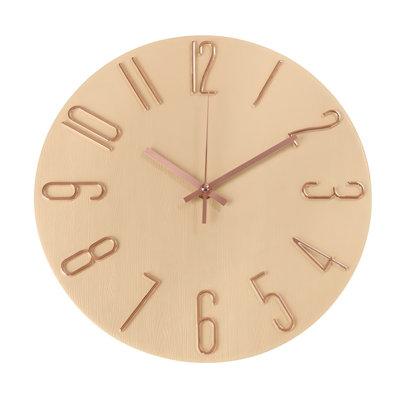 Wall Clock 12 Inch Silent Non-Ticking Imitation Wood Indoor Clock Round Green Decor Clock Modern 3D Figures Quartz Wall Clocks For Home, Hotel, Office, School