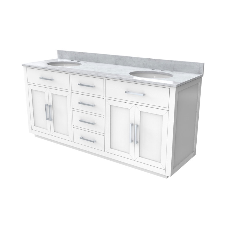 Dexterity 72" Double Bathroom Vanity Set, White