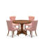 L'ensemble de table de cuisine 5 pièces comprend une table en bois et 4 chaises rembourrées en similicuir beige avec dossier capitonné, noyer antique-1047640879-1051816185-1047955800