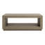 Table basse Dane, cubique 48 po, tablette ouverte, finition gris chêne naturel