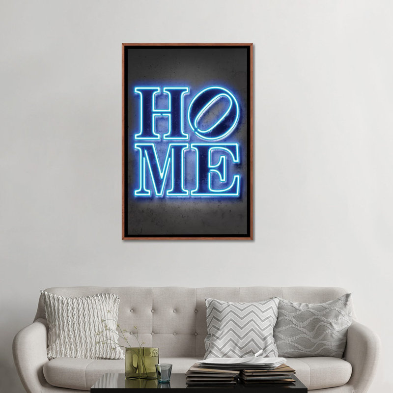 "Home" par Octavio Mielu-impression d’art textuel, Cadre bois classique, Pas de tapis, H 48 po x l 32 po x P 1,5 po