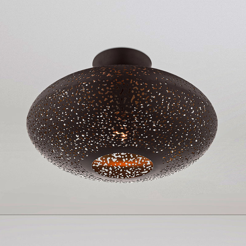 Plafonnier semi-encastré 1 lumière 16 po Bion, Bronze