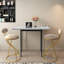 Ensemble de 2 tabourets de bar ronds modernes avec dossier en velours et structure en métal-35973206