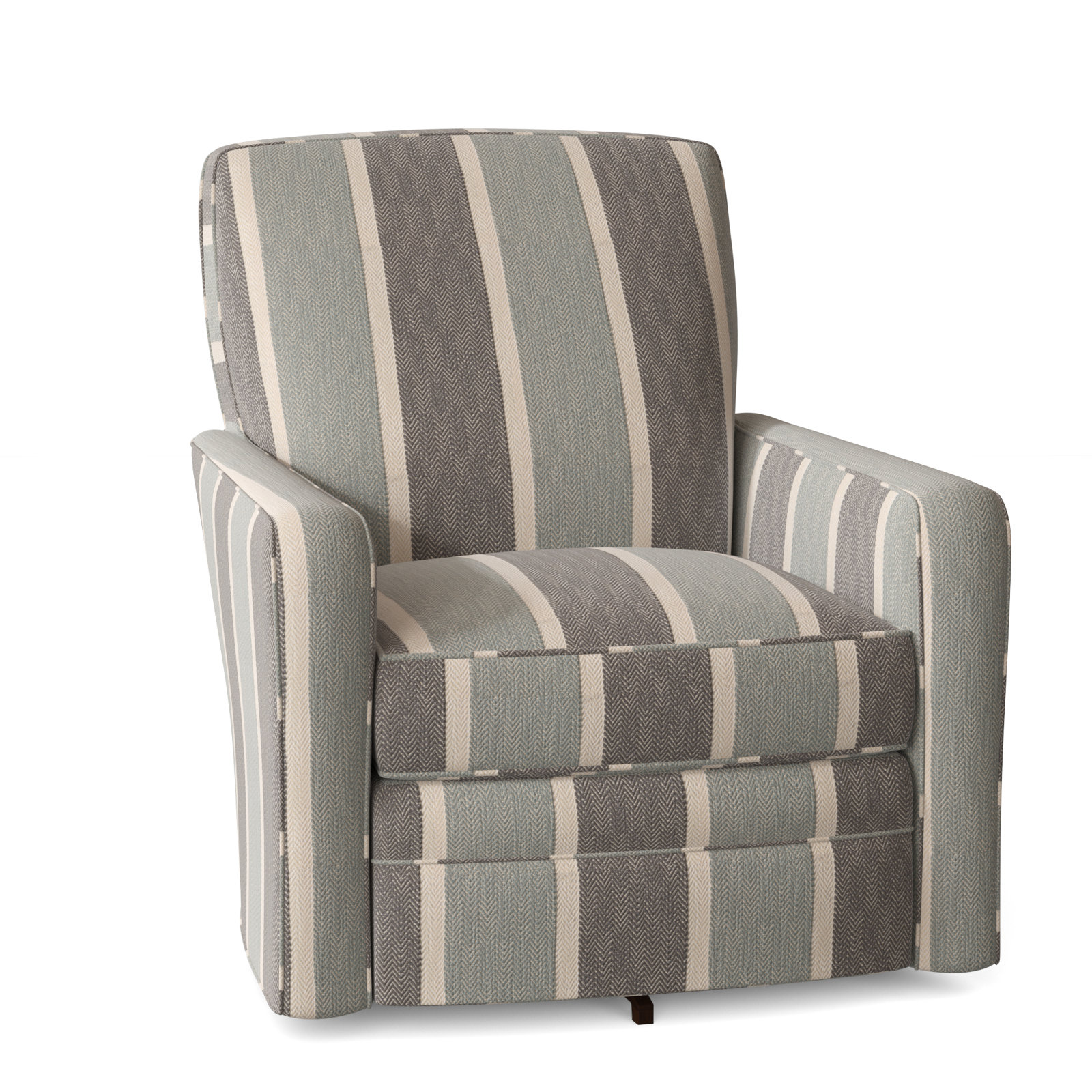 Idana Upholstered Swivel Armchair, Beachbum 21 Gray Stripe, No