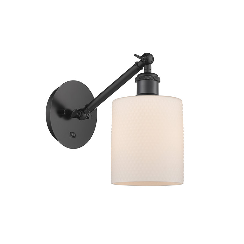 Shauna Steel;Cast Brass Armed Sconce, Matte White, LED, Matte Black