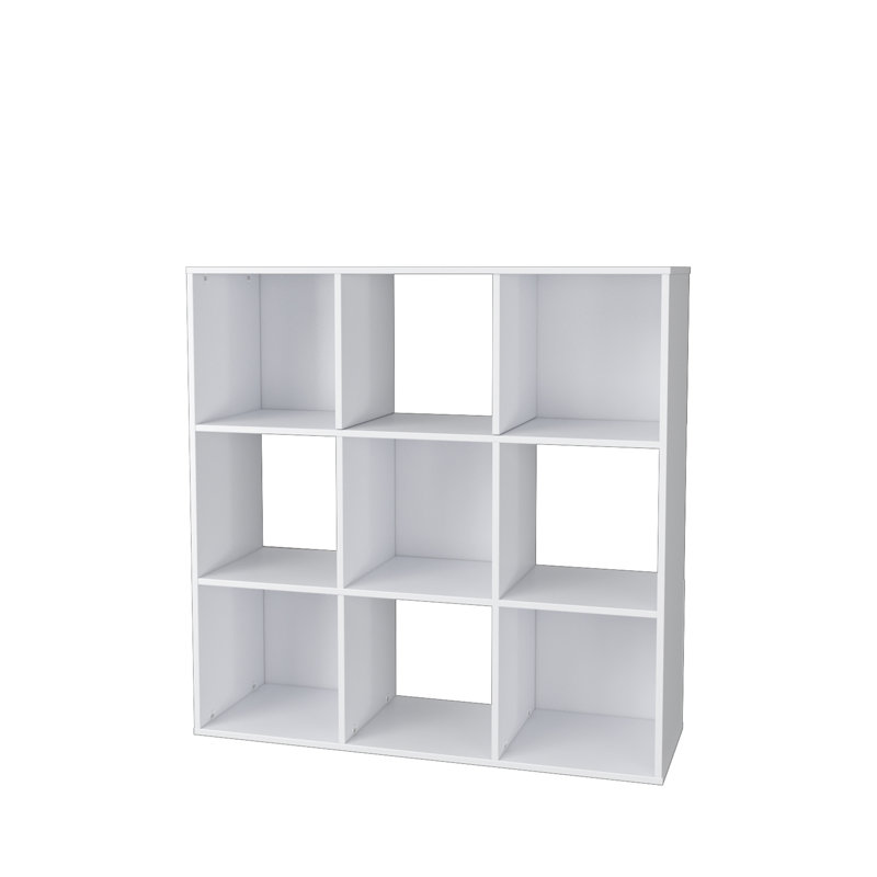 34,96 po Bibliothèque étagère haute en bois blanc à 3 tablettes, H 34,96 po x l 35,04 po x P 11,73 po, Blanc